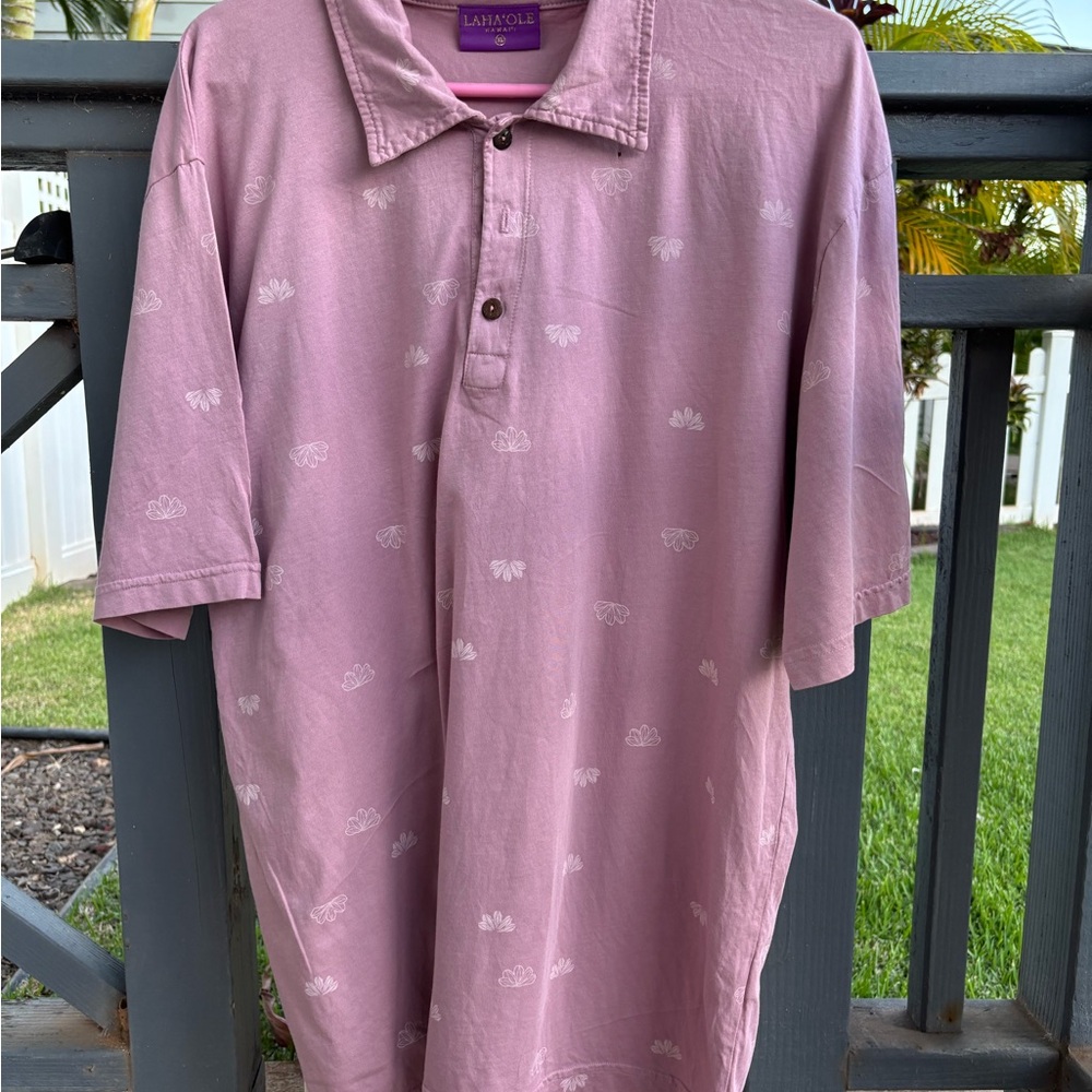 Men's Lahaole Polo Shirt xl light purple color
